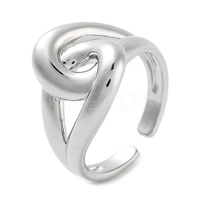 Rack Plating Knot Brass Open Cuff Rings RJEW-Z059-18P-1