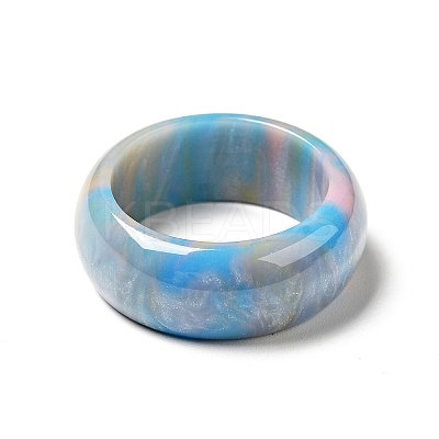 Resin Plain Band Finger Ring for Women RJEW-C034-01F-1