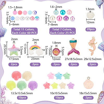 DIY Mermaid Theme Jewelry Making Finding Kit DIY-PH0021-12-1