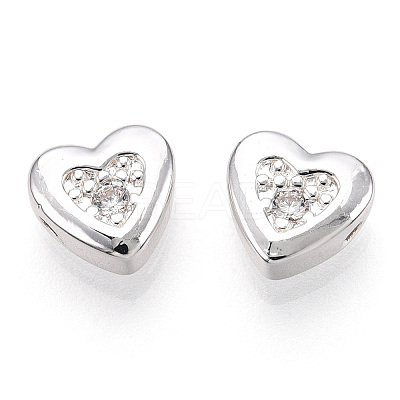Brass Micro Pave Cubic Zirconia Beads FIND-Z035-18S-1