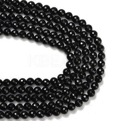 Natural Black Onyx Beads Strands G-C280-B01-8mm-1