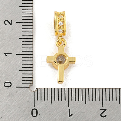 Brass Micro Pave Clear Cubic Zirconia Pendants KK-U007-02G-09-1