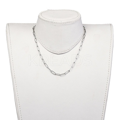 Non-Tarnish 304 Stainless Steel Paperclip Chain Necklaces NJEW-JN02667-1