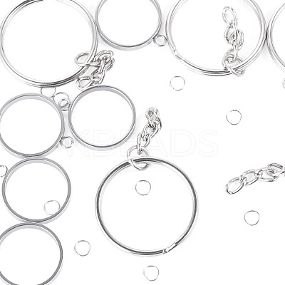 5Pcs 304 Stainless Steel Open Back Bezel Pendants STAS-TAD0001-01B-1