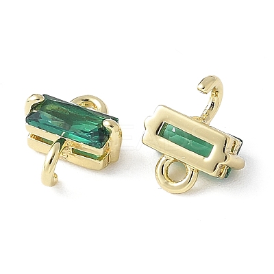 Brass Pave Cubic Zirconia Connector Charms KK-F892-53G-04-1