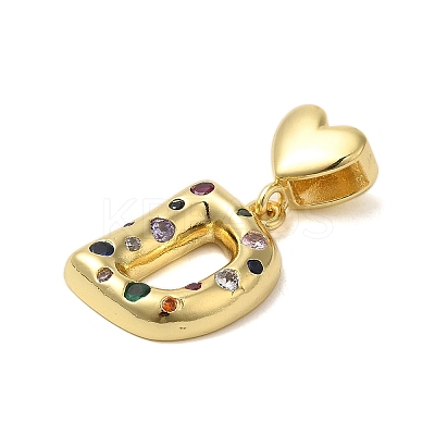 Rack Plating Brass Micro Pave Clear Cubic Zirconia Perdants KK-C067-12G-D-1