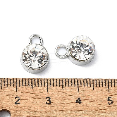 Rack Plating Alloy Rhinestone Charms FIND-M014-16F-P-1