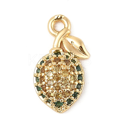 Brass Micro Pave Cubic Zirconia Pendants KK-R219-36E-G-1