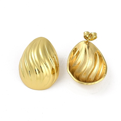 PVD Vacuum Plating 201 Stainless Steel Teardop Stud Earrings for Women EJEW-F345-06G-1