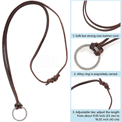 Alloy Cowhide Leather Cords Neck Cord AJEW-WH20004-31A-1