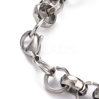 Tarnish Resistant 304 Stainless Steel Rolo Chain Bracelets BJEW-Z011-02P-1