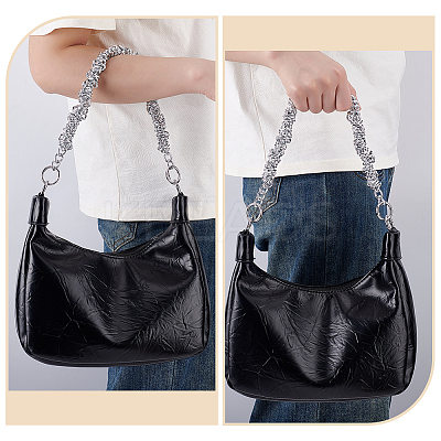 Zinc Alloy Twisted Ring Chain Bag Handles FIND-WH0436-47P-1
