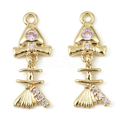 Brass Micro Pave Cubic Zirconia Pendants KK-C107-16G-1