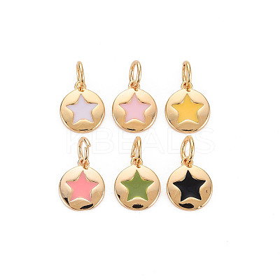 Brass Enamel Charms X-KK-S356-671G-NF-1