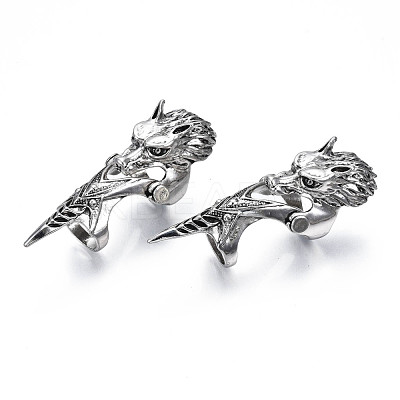 Wolf Armour Alloy Full Finger Ring RJEW-T009-23AS-1