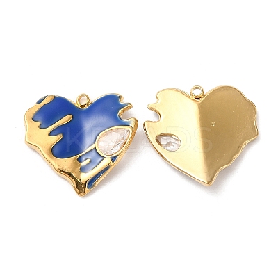 304 Stainless Steel Enamel Pendants STAS-K256-07G-06-1