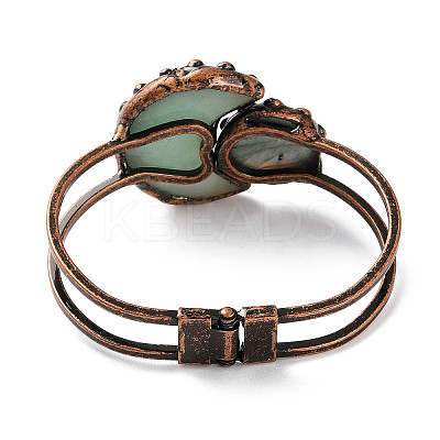 Natural Green Aventurine Hinged Bangles BJEW-G679-02R-01-1