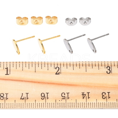 16Pcs 2 Colors 201 Stainless Steel Stud Earring Findings with Hole EJEW-FS0001-19-1
