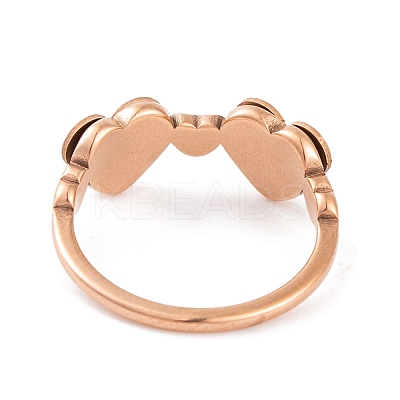 304 Stainless Steel Heart Finger Ring for Women RJEW-C086-10-RG-1