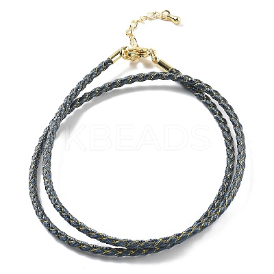 Polyester Cord Braided Necklace Makings MAK-L043-03G-26-1