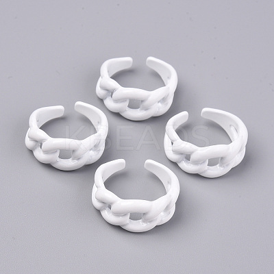 Spray Painted Alloy Cuff Rings RJEW-T011-25-RS-1