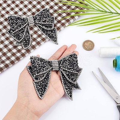 2Pcs Resin Rhinestone Bowknot Shoes Charms FIND-CA0004-74-1