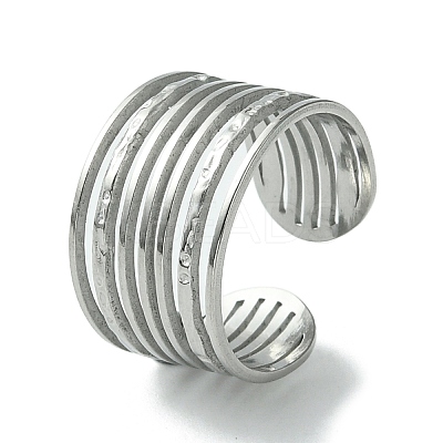 Non-Tarnish 304 Stainless Steel Open Cuff Ring RJEW-L110-041P-1