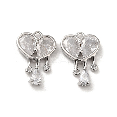 Brass with Glass Rhinestone Pendants KK-H455-27P-1