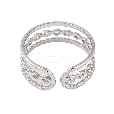 Non-Tarnish 304 Stainless Steel Open Cuff Ring STAS-S125-10P-1