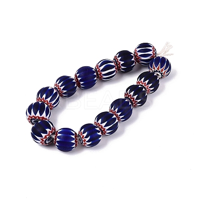 Handmade Millefiori Glass Round Beads LS-LA-N002-12B-1
