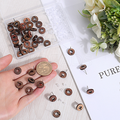 50Pcs Wood Stud Earring Finding FIND-SP0001-19A-1