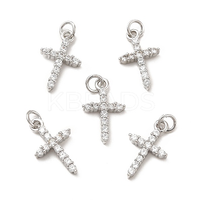 Brass Micro Pave Cubic Zirconia Pendants KK-E068-VB272-1