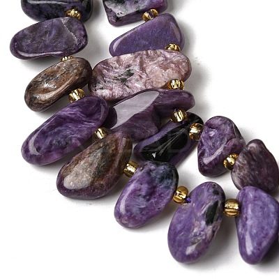 Natural Charoite Beads Strands G-P604-A29-01-1