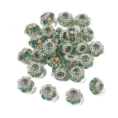 Acrylic Rhinestone Rondelle Beads OACR-S048-02G-1