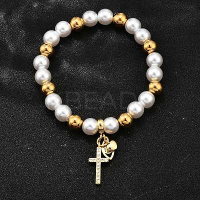 Brass Stretch Bracelets BJEW-C098-07A-1