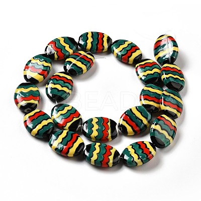 Handmade Printed Porcelain Beads PORC-F005-01C-1