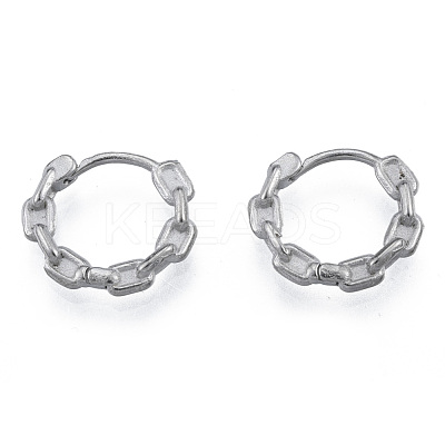 Non-Tarnish 316 Surgical Stainless Steel Chain Shape Hoop Earrings for Men Women EJEW-N052-07-1