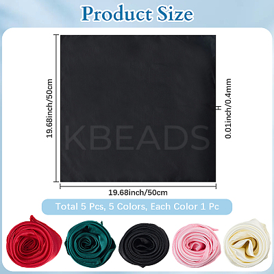 5Pcs 5 Colors Detachable Satin Lady's Scarf AJEW-CN0004-92A-1