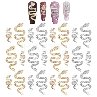 24Pcs 4 Styles Alloy Rhinestone Cabochons MRMJ-OC0004-10-1