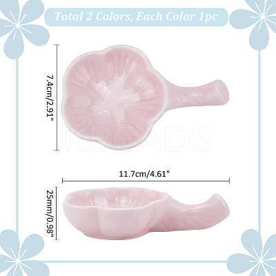 2Pcs 2 Colors Ceramic Brush Holder DIY-PH0023-06-1