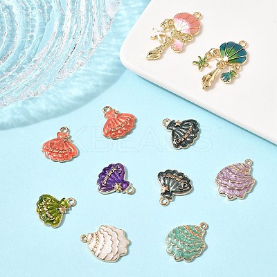 16Pcs 9 Styles Alloy Enamel Pendants ENAM-FP0002-66-1