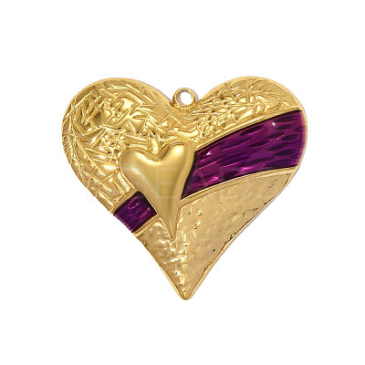 304 Stainless Steel Enamel Pendants STAS-OY004-69G-1