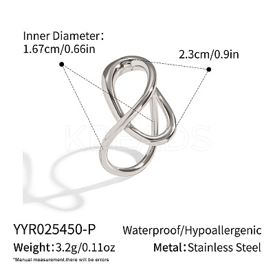 Hollow 304 Stainless Steel Finger Rings for Women KP9644-2-1