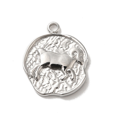 304 Stainless Steel Pendants STAS-B074-08P-03-1