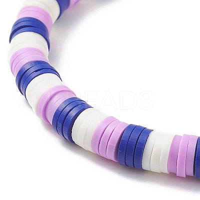 6Pcs 6 Style Handmade Polymer Clay Heishi Surfer Stretch Bracelets Set BJEW-TA00204-1