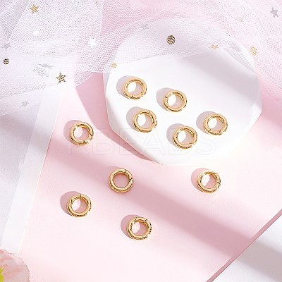 10Pcs Brass Spring Gate Rings KK-BBC0022-07B-1
