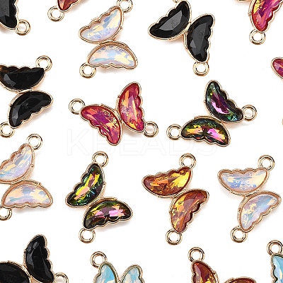 24Pcs 6 Colors Alloy Glass Connector Charms FIND-FS0003-51-1