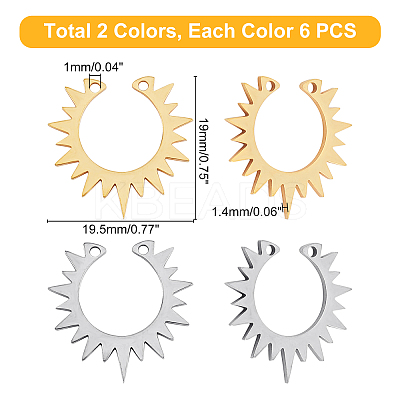 201 Stainless Steel Laser Cut Pendants STAS-UN0014-30-1