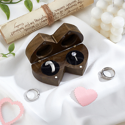 1Pc Valentine's Day Wooden Ring Magnetic Gift Cases CON-PH0003-14-1