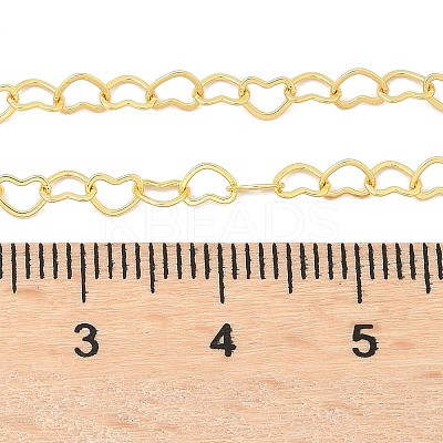 Brass Heart Link Chains Necklace for Women LS-NJEW-P265-39G-1